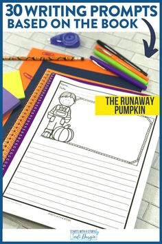 The Halloween and rhyming read aloud The Runaway Pumpkin by Kevin Lewis lends itself to reading and writing lessons for first grade second grade third grade fourth grade fifth grade and homeschool kids. This Clutter Free Classroom digital and printable activity packet makes it easy to teach writing with picture books. Grab this book companion resource and start planning fun, engaging, standards-based and differentiated lessons for your students!