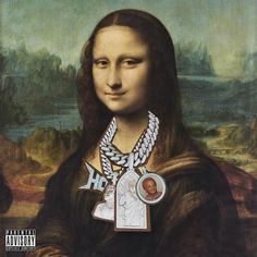 a painting of a woman with a necklace on it's neck