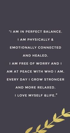 a great affirmation to say on a daily basis for your self care | self love practice. Balance Yoga, Morning Affirmations, Inner Voice, Trendy Quotes, Quotes Positive, Positive Life, Daily Affirmations, Positive Thoughts