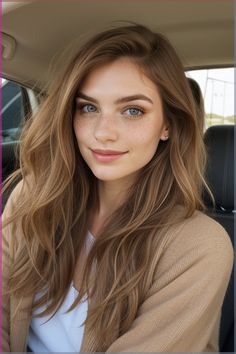 Easy Free 100+ Hairstyle Ideas|hairstyle beauty|hairstyles for medium length hair Light Brown Hair All Over, Color And Full Highlight, Women With Light Brown Hair, Light Spring Brown Hair, Soft Warm Brown Hair, Honey Brown Blonde Hair, Golden Brown Hair Honey, Dark Honey Blonde Hair, Hair Color Beige