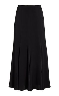 Modest Apparel, Black Attire, Silk Midi Skirt, Chanel Perfume, Gabriela Hearst, Fashion Capsule, Airport Fashion, Black Midi Skirt, Knitwear Tops