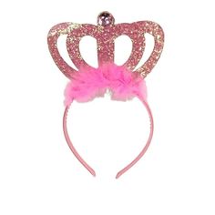 A headband fit for a princess! A pink glittered crown with mirabeau feathers and a stone embellishment will complete your royal look. Wear this headband for a birthday party, princess tea party, or any other time you want to rule the world. Birthday Party Princess, Princess Tea Party, Glitter Crown, Rule The World, Royal Look, Crown Design, For Your Party, Party Looks, A Princess