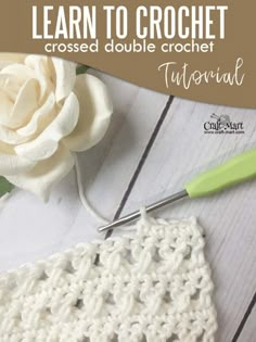 the crochet stitch is being used to make a flower pot holder with yarn