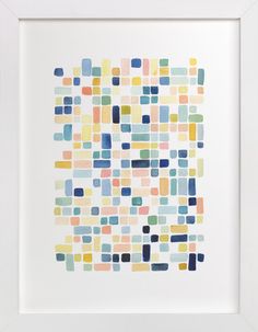 an abstract painting made up of squares and rectangles