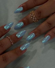 Summery Nails, Short Acrylic Nails, Chrome Nails