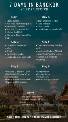 the 7 days in bangkok tour