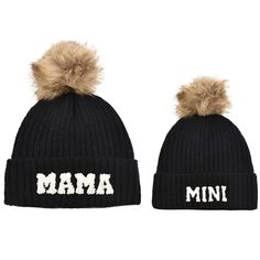 PRICES MAY VARY. arylic Imported ❄️【Mama Mini Matching Beanie】Our beanie set perfect for mom and baby. Beanie with embroidery decoration, there are "mama" and "mini" words. ❄️【About Size】 Baby's hat - Cap circumference is 30-50cm. Mother's hat - Cap circumference is 36-52cm, Suitable for most of women and children. ❄️【Soft Material】Made of high quality knit and arylic , soft and comfortable to wear. Can keep you and your baby feels very warm in winter or outdoor activities. ❄️【Perfect Gifts】Our Winter Cotton Hat With Letter Embroidery, Mini Embroidery, Mama And Mini, Embroidery Decoration, Ski Cap, Knitted Hat, Winter Knits, Baby Beanie, Hat Cap