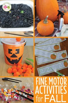 pumpkins, blackberries and candy are featured in this fun fall activity for kids