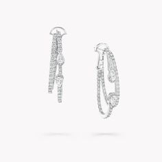 Duet Diamond Double Hoop Earrings, white gold | Graff Graff Diamonds, Round Diamond Earrings, Triple Hoop Earrings, Diamond Earrings Studs Round, Double Hoop Earrings, Platinum Rose Gold, Fine Diamond Jewelry, Diamond Jewel, Platinum Jewelry