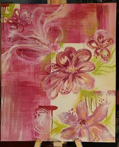 Cute Aesthetic Things To Paint, Simple Cute Painting Ideas, Easy Aesthetic Paintings, Cool Acrylic Painting Ideas, Pink Aesthetic Painting, Collage Acrylic Painting, Painting Vibes, Mini Canvas Painting Ideas, Messy Painting