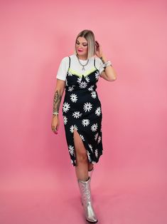 Channel your inner 90s goddess with our I'm Just a Girl Floral Slip Dress! This silky slip dress features a playful daisy pattern and lime green lace for a girly and fun look. Perfect for adding a cool and nostalgic touch to any outfit. Because, let's be real, who doesn't want to feel like a cool girl from the 90s?! -Silky, slip dress style -The cutest all over daisy pattern! -Subtle, lime green lace on the bust -- all the girly vibes! -Adjustable spaghetti straps for the perfect fit -Style by i Girly Vibes, I'm Just A Girl, Kimono Coat, Floral Slip Dress, Daisy Pattern, Be Real, Green Lace, Just A Girl, The 90s