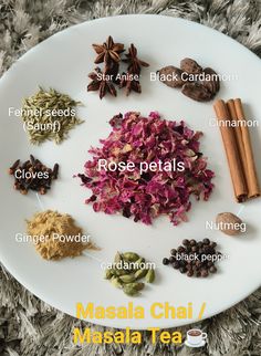 # Masala Tea ☕ Ingredients Spicy Tea Recipe, Chai Masala Powder Recipe, Masala Recipes Indian, Tea Mix Recipes, Masala Chai Tea Recipe, Herbs For Tea, Herbal Tea Recipes Homemade, Masala Chai Recipe, Ayurvedic Tea