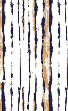 an image of a white and gold striped wallpaper with paint streaks on it's surface