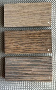 three different types of wood are shown