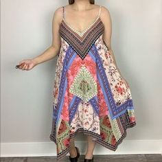 Umgee Dresses | Fly By Night Midi Dress Plus Size Umgee Xl | Poshmark Plus Size Style, Umgee Dress, Midi Dress Plus Size, Patchwork Print, Handkerchief Hem, Dress Plus Size, Boho Dress, Plus Size Dresses, Plus Size Fashion