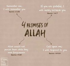 the four proms of allah written on a piece of paper with writing underneath it