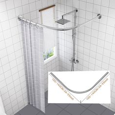 the shower curtain is closed and ready to be installed in the bathroom or on the floor