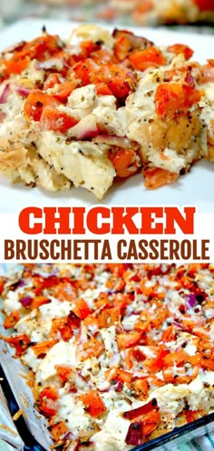 chicken bruschetta casserole is an easy and delicious side dish recipe