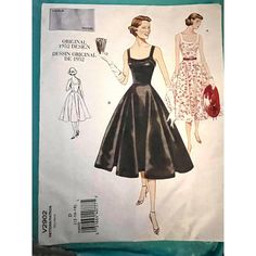 a woman's dress and purse is shown in this sewing pattern, which has been designed by the designer