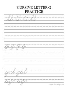 cursive letter practice worksheet