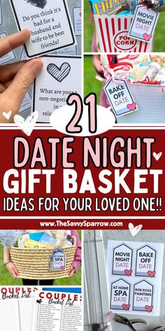 the 21 date night gift basket ideas for your loved one are great to give as gifts