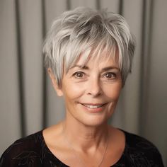 Short Spiky Hairstyles, Short Hair Pixie Cuts, Messy Short Hair, Short Grey Hair, Short Hairstyles For Thick Hair