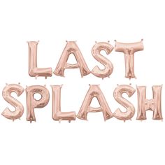 "This adorable LAST SPLASH balloon banner is the perfect addition to your upcoming bachelorette party! ► Quantity: 10 Letter Balloons (L-A-S-T-S-P-L-A-S-H) ► Size Options: 34\" or 14\"  ► Color Options: Gold, Silver, or Rose Gold ⭐14\" balloons are air-fill only and will not float, even with helium. Free shipping on orders over $35! Delivery within 3 to 5 business days! Select Priority Mail for shipment in 1 to 3 business days ☞ Helpful Tips ► Balloons may pop if overfilled or filled too quickly Bachelorette Party Themes Lake House, Last Splash Bachelorette Party Decorations, Lake House Bachelorette Party Theme, Lake Day Bachelorette Party, Bachelorette Party Themes Lake, Lake House Bachelorette Party Ideas, The Last Splash Bachelorette Party, Lake Bachelorette Party Theme, Last Splash Party