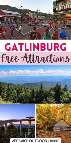 the gatlinburg free attractions with text overlay