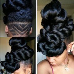 Elegant easy updo by Aprecia blackhair.cc/1jSY2ux 4a Natural Hair, Under Cut, Malaysian Hair, Undercut Hairstyles, Peruvian Hair, Hair Crush, Be Natural, Shaved Hair, Hair Photo