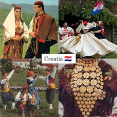 several different pictures of people in traditional costumes