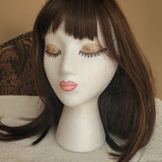 Nwot - Never Used, Beutiful Synthetic Long Hair Brunette Wig With Highlights And Short Bangs. Beautiful And It Looks So Real! Wig With Highlights, Brunette Wig, Long Hair Brunette, Cosplay Inspo, Hair Brunette, Short Bangs, Wig Color, Light Yagami, So Real