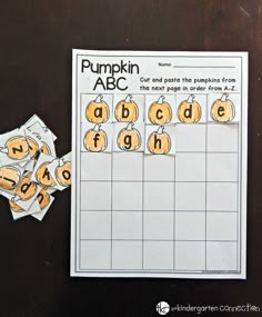 a pumpkin themed abc and o worksheet with matching numbers to practice letter recognition