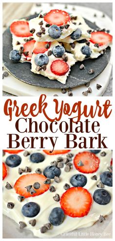 this greek yogurt chocolate berry bark is the perfect dessert for summer