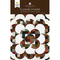 the missouri state flower power quilt pattern is shown in brown, white and green colors