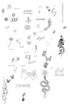 an image of various tattoos on a white background