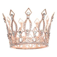 Description: PREMUIM QUALITY: Bridal headdress tiara of high quality crystal rhinestone and alloy. The inlay process is fine, durable, elegant, charming. GORGEOUS RHINESTONE: The is inlaid with rhinestones, and the delicate shines brightly, showing the noble temperament. BRIDAL TIARA: The shining tiaras can stay put in your hair without sliding, to wear, luxurious and dignified design makes you . WIDE OCCASSION: Princess elegant perfect rhinestone tiara headband for wedding shower, party, prom c Gold Crown Cake Topper, Prom Gold, Crystal Crown Wedding, Rose Gold Crown, Crown Gold, Unique Hair Accessories, Bridal Headdress, King Crown, Bridal Wedding Hair