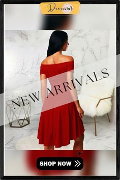 Off Shoulder Short Sleeve Irregular Ruffle Hem Dresses Solid Dresses With Ruffles And Asymmetrical Hem, Ruffle Hem Dress, Hem Dress, 1 Million, Ruffle Hem, Off Shoulder, Dresses