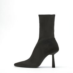 TAAFO Black Suede Heeled Booties For Women High Heel Sock Ankle Pointed Toe Boots For Ladies Black-40 Winter High Ankle Heels With Padded Ankle, Black Mid-calf Chic Heeled Boots, Chic Black Mid-calf Heeled Boots, Fitted Ankle-high Winter Booties, Fitted Mid-calf Boots With Padded High Ankle, Fitted Mid-calf Boots With Padded Ankle, Elegant Black Stretch Boots, Elegant Black Mid-calf Heeled Boots, Winter Fitted Booties With Padded Ankle