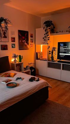 Styles Of Bedrooms, Small Mens Room Ideas, Minimalist Gaming Bedroom, Relaxing Room Aesthetic, Boyfriend Room Makeover, Aesthetic Interior Design Bedrooms, Cool Men’s Room Aesthetic, Apartment Asthetics Men, Mens Room Decor Ideas