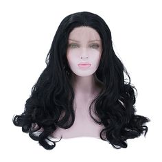 Item Function: 1. Good Quality: Black Long Body Wave wigs for women with stylish design and outstanding looking. Made of heat resistant synthetic fiber, soft touch and natural looking, just like your own real hair. Wigs for women with very stylish designs and pretty looking, make you more beautiful and confident, you will get tons of compliments with this cute wig. The comfortable wig cap with 2 adjustable straps and 2-3 combs to fix, you can adjust its size to fit your head. Perfect size for mo Body Wave Lace Front Wigs, Black Wig, Body Wave Wig, Wigs For Women, Wig Cap, Halloween Women, Body Wave, Synthetic Fiber, Lace Wigs