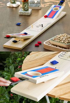 Woodworking Plans for Beginners Table Top Corn Hole, Tabletop Cornhole Boards Diy, Mini Cornhole Boards Diy, Table Top Corn Hole Boards Diy, Wooden Games To Make, Wood Games Diy, Wooden Games Diy, Tabletop Cornhole, Diy Wooden Games