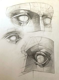 three different types of eyes are shown in this drawing