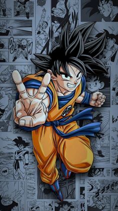 an image of gohan in the air with his hand up