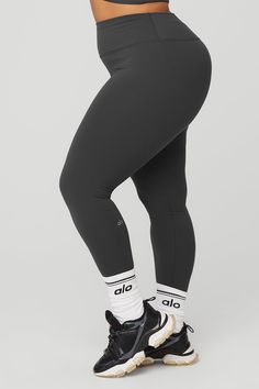 Pilates, pickleball, posting up at home—you’re looking at your new go-to for all of it. Made from our signature Airbrush fabric that’s cottony soft with a smoothing fit, these leggings are thoughtfully designed with a holds-you-in high-rise waistband and full-length legs for a snug fit right down to the hems. Grab your favorite color, and while you’re at it, get a matching bra, too. Sporty Alo Yoga Sports Bottoms, Alo Yoga Black Sports Bottoms, Sporty Breathable Bottoms By Alo Yoga, Breathable Sporty Bottoms From Alo Yoga, Black Breathable Activewear By Alo Yoga, Comfort Design, Alo Yoga, Yoga Women, High Waisted Leggings