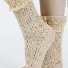 LACE TOP BOOT SOCKS TRENDY LOW CUT PEEKABOO SOCKS CUTE WITH ANY SHOE.   BEIGE Accessories Hosiery & Socks Lacy Socks, Beige Accessories, Socks Cute, Boot Socks, Brown Boots, Low Cut, Hosiery, Lace Top, Women Accessories