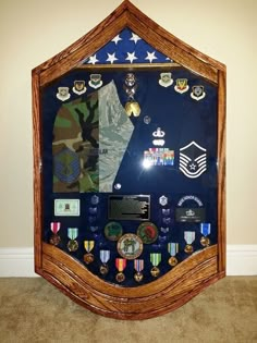 Air Force Chief Promotion Party, Air Force Shadow Box, Air Force Retirement Party Decorations, Diy Retirement Gifts