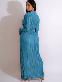 Material:90-95% Polyester. Features:Long sleeve.collar. pleated. high split. solid color. maxi dresses.Style:Casual. Chic Solid Color Long Maxi Dress, Elegant Long Sleeve Plain Maxi Dress, Long Sleeve Midi Dress With Folds, Pleated Solid Color Maxi Dress For Evening, Fall Solid Color Maxi Dress, Casual Solid Pleated Maxi Dress, Casual Solid Color Pleated Maxi Dress, Chic Solid Pleated Maxi Dress, Chic Solid Color Pleated Maxi Dress