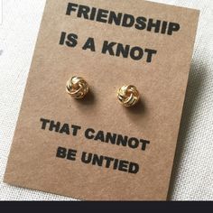 Cutest Friendship Gold Knotted Earrings. Post Backings With Lock Closures. The Perfect Gift For That Special Friend In Your Life. Nwt Knotted Earrings, Gold Knot Earrings, Knot Earrings, Special Friend, Earring Set, Jewelry Earrings, Women Jewelry, Perfect Gift, Gold