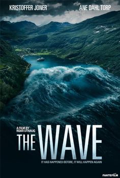 the wave movie poster with an image of a man in a boat surrounded by waves