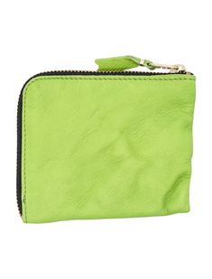 Washed Zip Around Wallet By Comme Des Garçons Wallet. Featuring: Half Zip Around Closure Main Compartment Internal Central Pocket Printed Logo Inside Washed Effect Leather Height: 9 Cm Width: 10,5 Cm Composition: 100% cowhide Compact Green Wallet With Card Slots, Green Bifold Coin Purse For Everyday Use, Green Bifold Coin Purse With Zipper Closure, Green Wallets With Zipper Pouch For Daily Use, Green Leather Wallet With Zipper Closure, Green Leather Wallets With Zipper Closure, Green Rectangular Wallet With Zipper Pouch, Everyday Green Coin Purse With Coin Pocket, Green Bifold Coin Purse For Daily Use